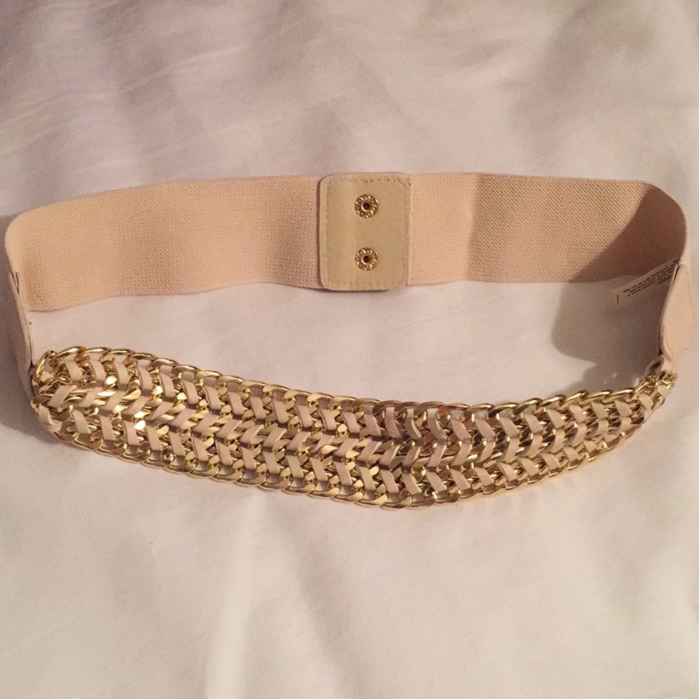 Gold/Beige Chain Belt